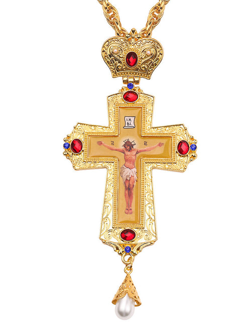 Load image into Gallery viewer, Jewelry Crown Tag Necklace Cross Pendant
