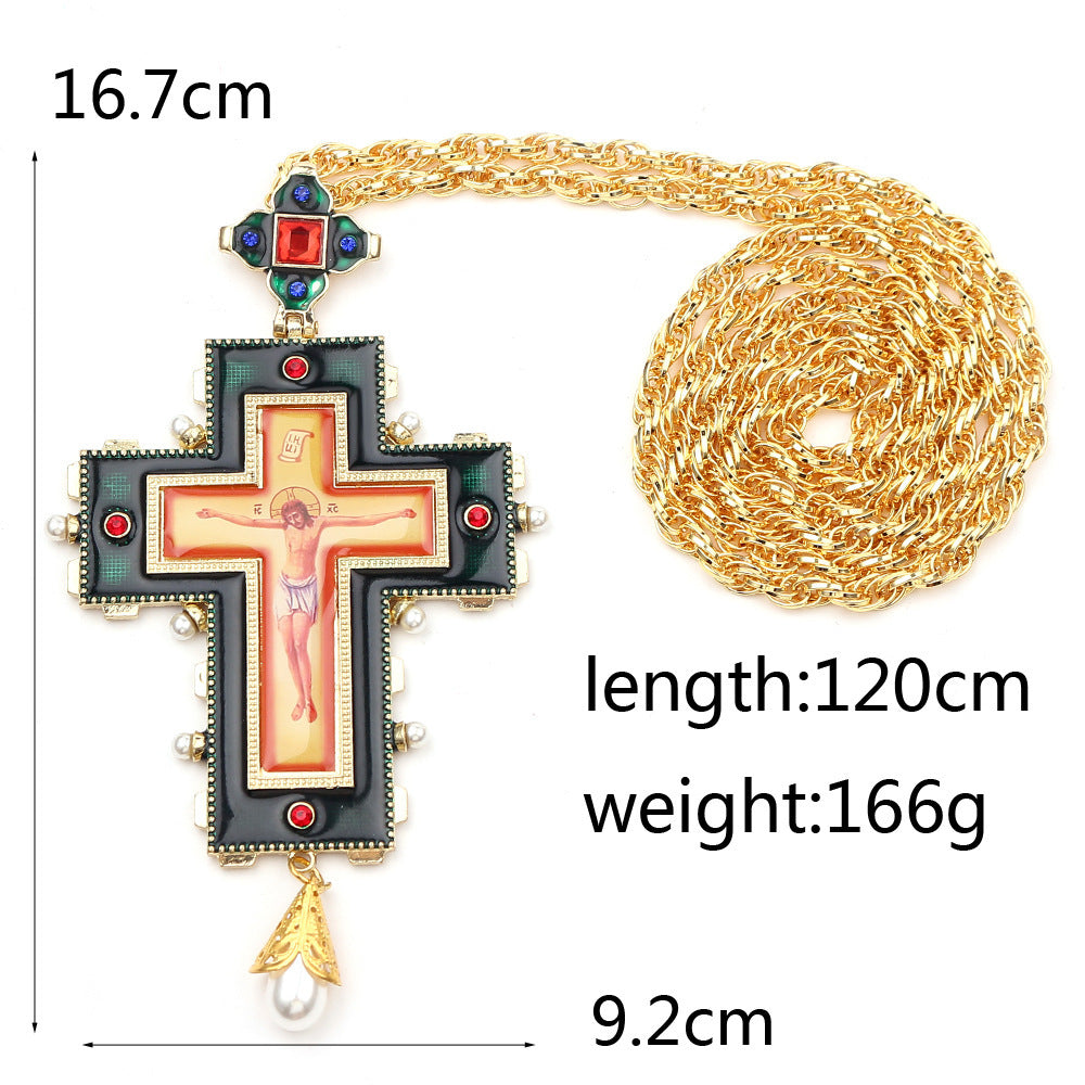 Jewelry Crown Tag Necklace Cross Pendant