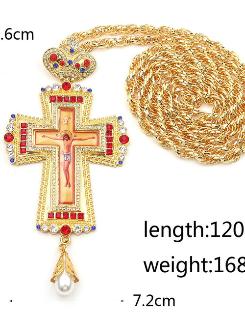 Load image into Gallery viewer, Jewelry Crown Tag Necklace Cross Pendant

