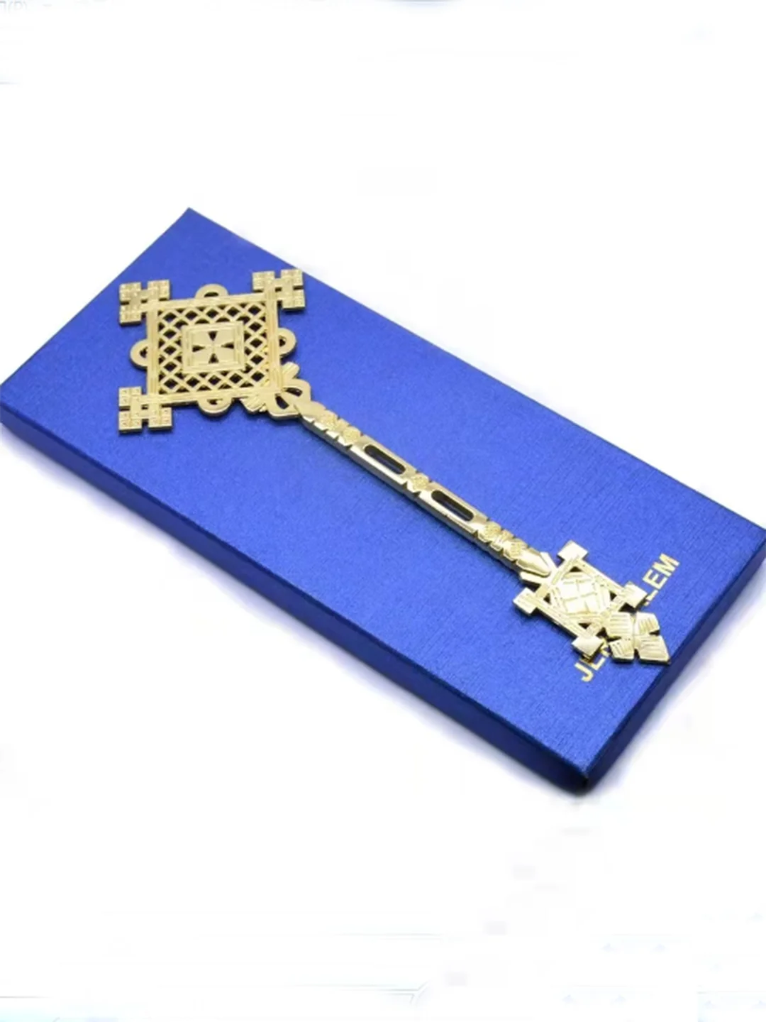 JERUSALEM Jesus Orthodox Cross Gold Plated Hand Blessing Cross Christian Chuch Home Prayer Ritual Cane Religious Gift