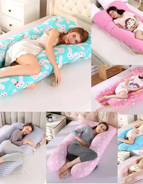 Load image into Gallery viewer, Multifunctional Pregnancy Pillow Four Seasons Universal Printed Pattern U-Shaped Waist Support Cushion Maternity Long Pillow
