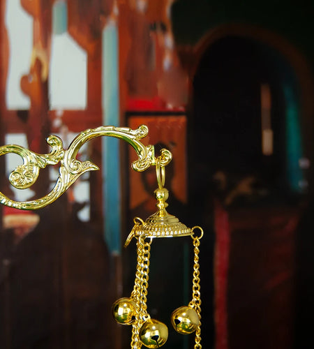 HT Chalice Orthodox Church Supplies Gold Engraved And Embossed Church Wall Hook Incense Burner Hook Set