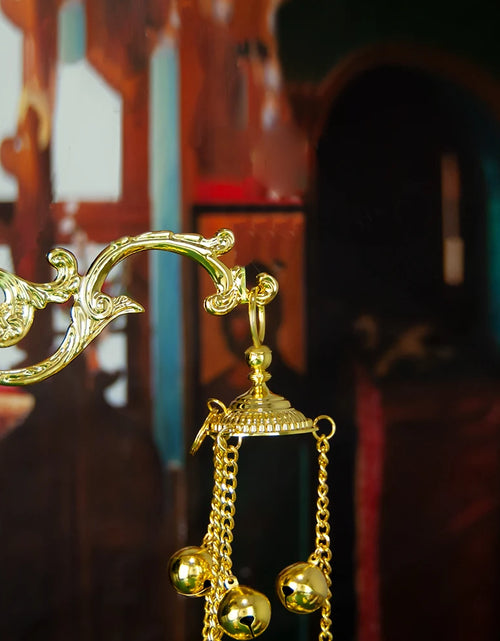 Load image into Gallery viewer, HT Chalice Orthodox Church Supplies Gold Engraved And Embossed Church Wall Hook Incense Burner Hook Set
