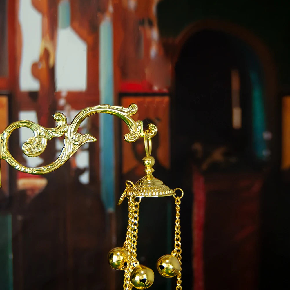HT Chalice Orthodox Church Supplies Gold Engraved And Embossed Church Wall Hook Incense Burner Hook Set