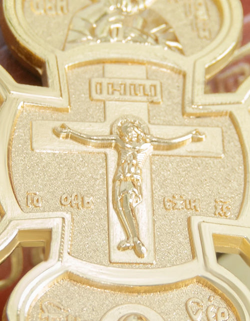 Load image into Gallery viewer, Handheld prayer alloy cross for Eastern Orthodox churches. Prayer ritual supplies are lightweight and easy to carry
