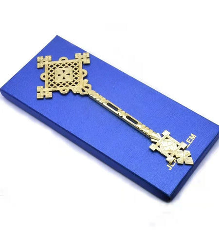 JERUSALEM Jesus Orthodox Cross Gold Plated Hand Blessing Cross Christian Chuch Home Prayer Ritual Cane Religious Gift