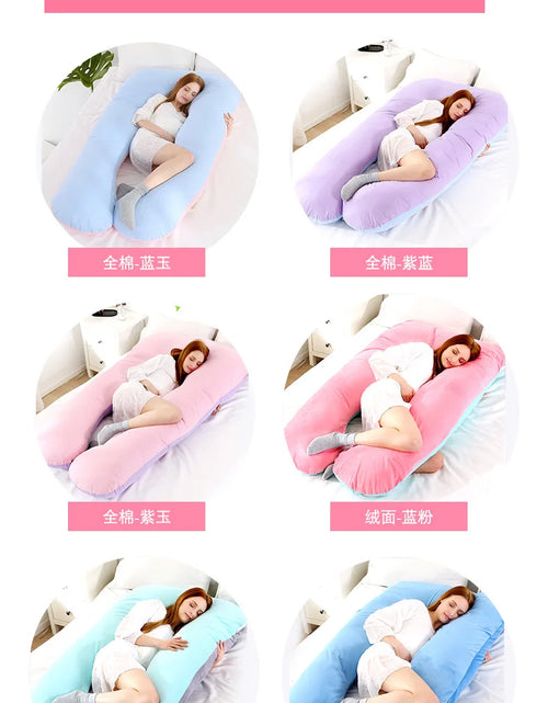 Load image into Gallery viewer, Materbity Pillow for Women Cotton Color Matching Removable Washable U-shaped Waist Support Cushion Pillow Maternity Body Pillow
