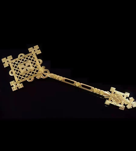 JERUSALEM Jesus Orthodox Cross Gold Plated Hand Blessing Cross Christian Chuch Home Prayer Ritual Cane Religious Gift