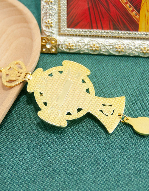 Load image into Gallery viewer, HT Medium Size Christian Church Cross Necklace Gold Antique Gold Plated Resin Jesus Orthodox Priest for Prayer
