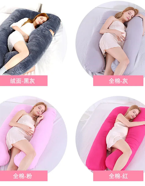 Load image into Gallery viewer, Materbity Pillow for Women Cotton Color Matching Removable Washable U-shaped Waist Support Cushion Pillow Maternity Body Pillow
