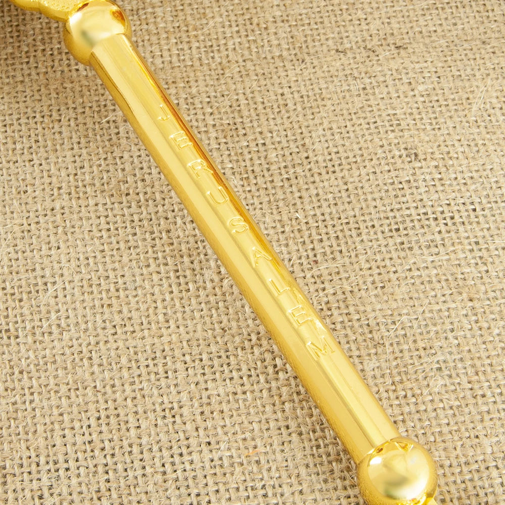 HT Small Hand Orthodox Cross Jesus Crucifix Statue Religious Prayer Gold Plated Hand Holding Cross With Stone Church Home Decor