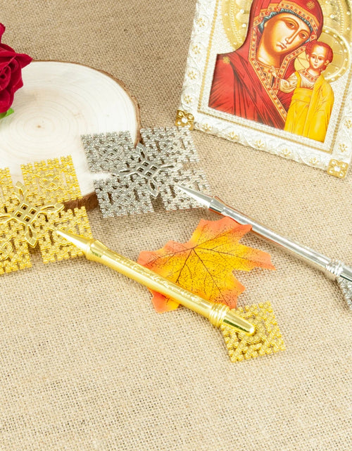 Load image into Gallery viewer, HT Orthodox Cross Jesus Religious Cross Christianity Religion Gift Small Hand Fit Gold Plated Cross for Church Prayer
