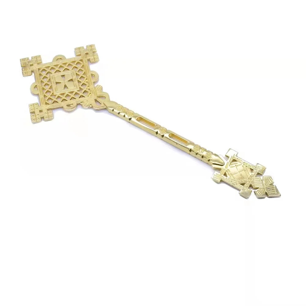 JERUSALEM Jesus Orthodox Cross Gold Plated Hand Blessing Cross Christian Chuch Home Prayer Ritual Cane Religious Gift