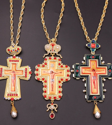 Jewelry Crown Tag Necklace Cross Pendant