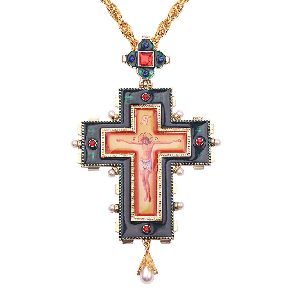 Jewelry Crown Tag Necklace Cross Pendant